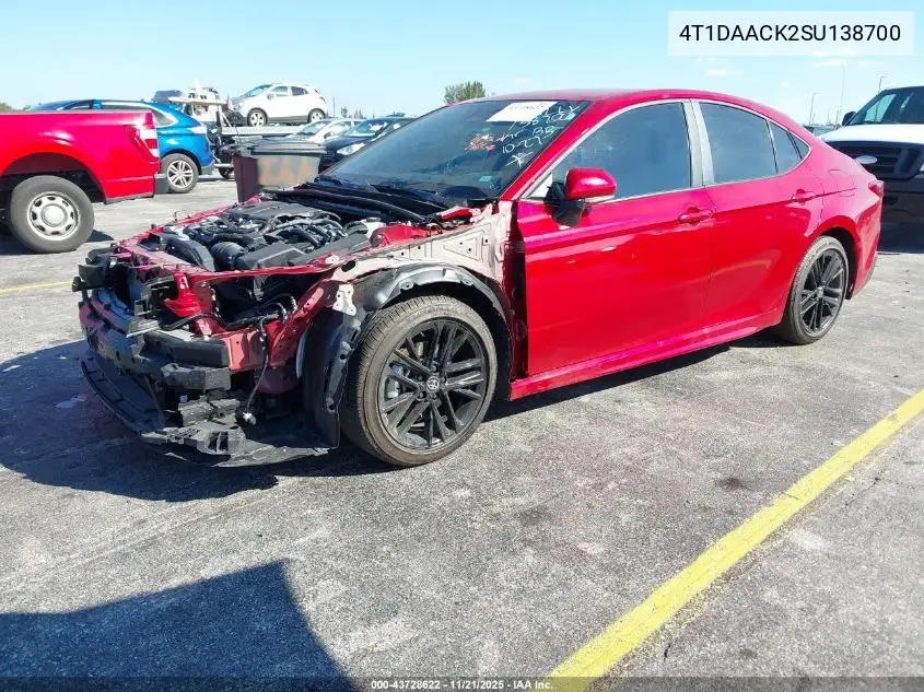4T1DAACK2SU138700 2025 Toyota Camry Se