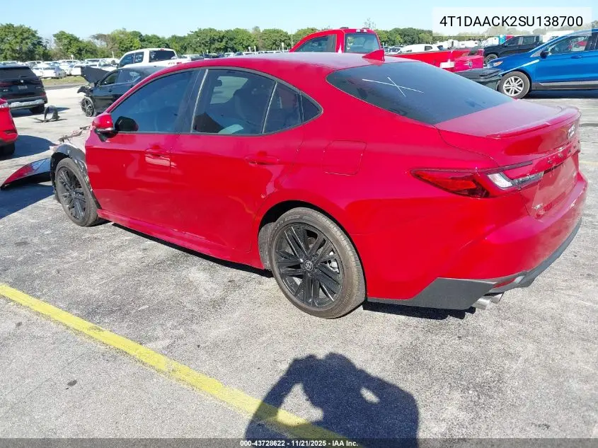 4T1DAACK2SU138700 2025 Toyota Camry Se