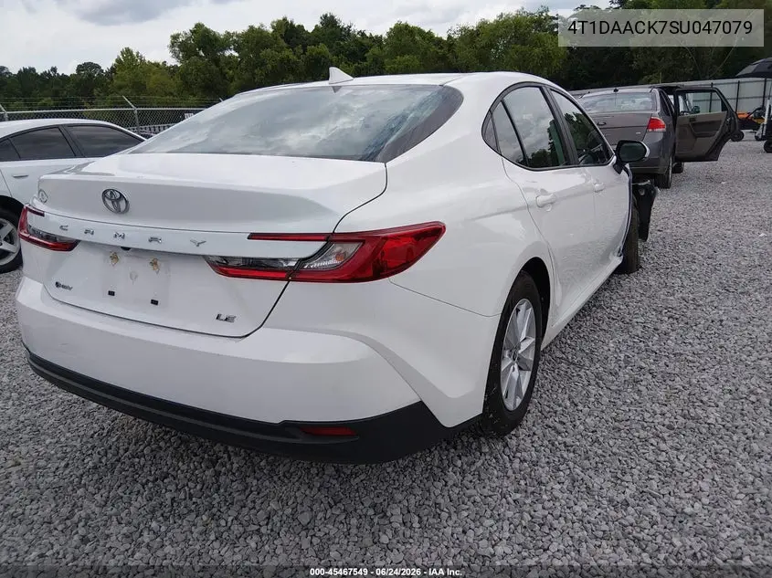 2025 Toyota Camry Le VIN: 4T1DAACK7SU047079 Lot: 45467549
