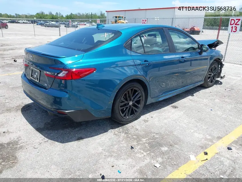 2025 Toyota Camry Se VIN: 4T1DAACK3SU568736 Lot: 45682230