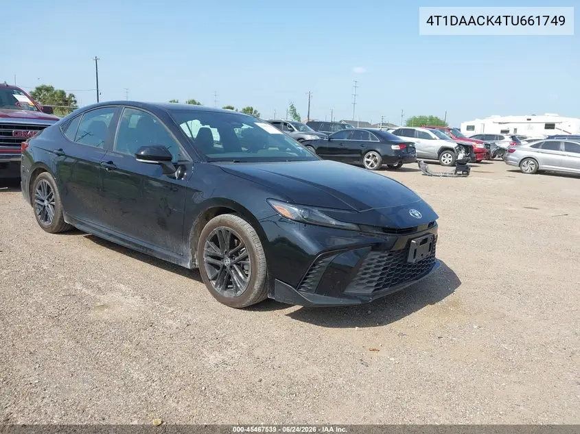 2026 Toyota Camry Se VIN: 4T1DAACK4TU661749 Lot: 45467539