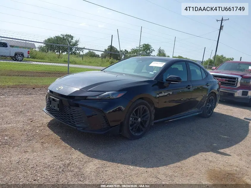 2026 Toyota Camry Se VIN: 4T1DAACK4TU661749 Lot: 45467539