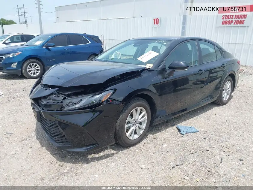2026 Toyota Camry Le VIN: 4T1DAACKXTU758731 Lot: 45471342