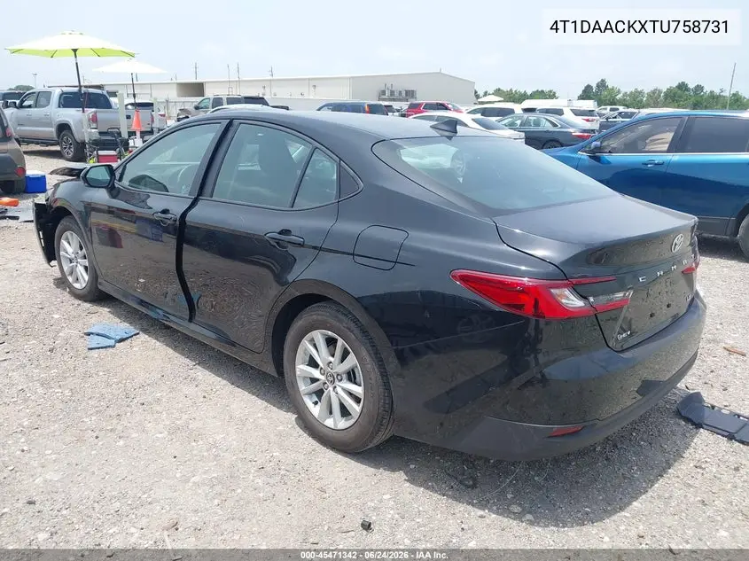2026 Toyota Camry Le VIN: 4T1DAACKXTU758731 Lot: 45471342