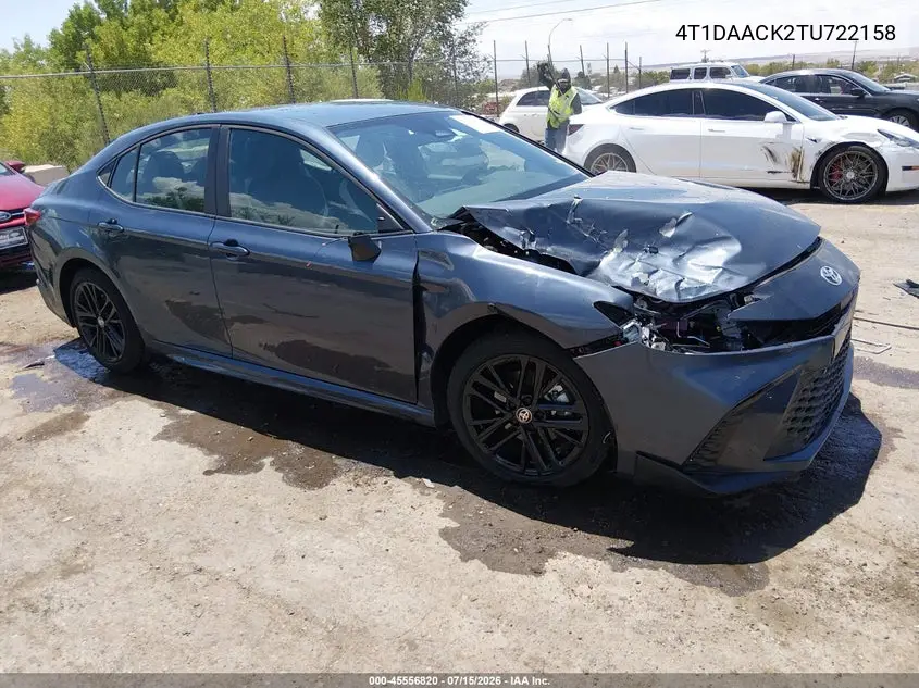 2026 Toyota Camry Se VIN: 4T1DAACK2TU722158 Lot: 45556820