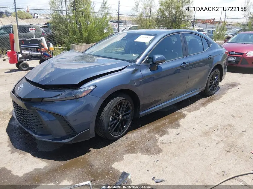 2026 Toyota Camry Se VIN: 4T1DAACK2TU722158 Lot: 45556820
