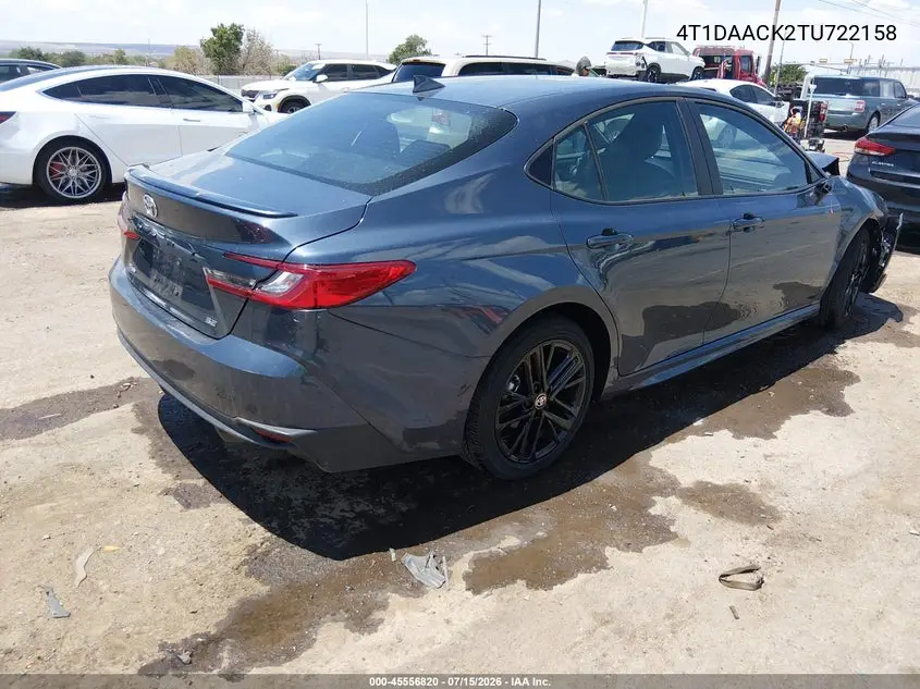 2026 Toyota Camry Se VIN: 4T1DAACK2TU722158 Lot: 45556820
