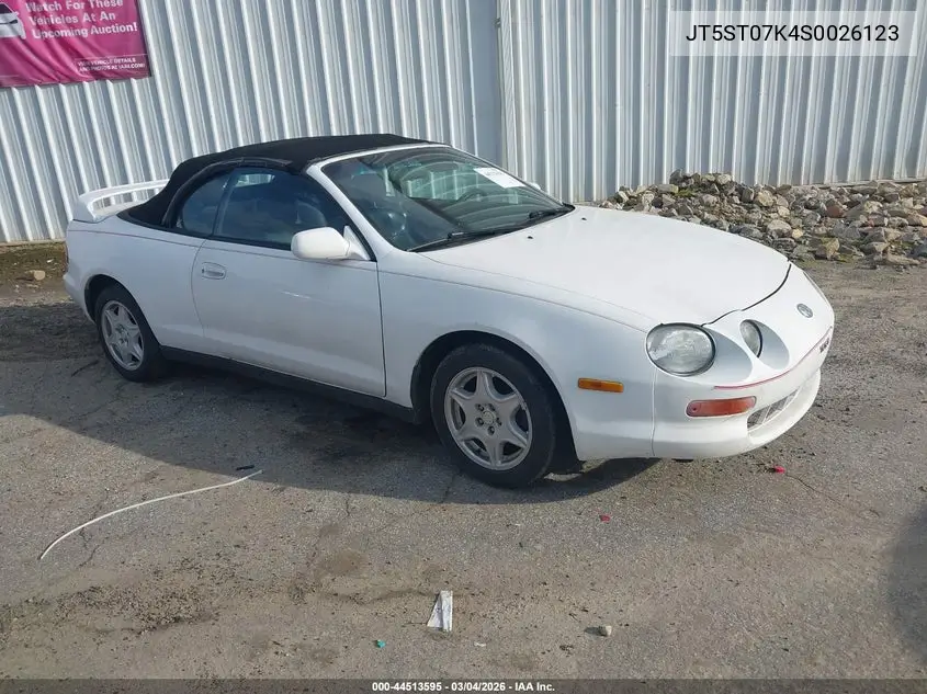 1995 Toyota Celica Gt VIN: JT5ST07K4S0026123 Lot: 44513595