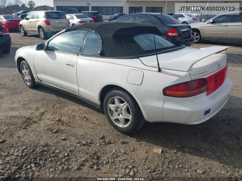 1995 Toyota Celica Gt VIN: JT5ST07K4S0026123 Lot: 44513595