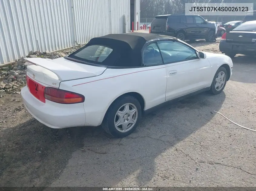 1995 Toyota Celica Gt VIN: JT5ST07K4S0026123 Lot: 44513595