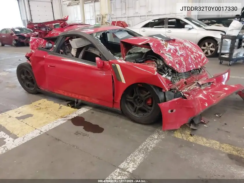 2000 Toyota Celica Gt VIN: JTDDR32T0Y0017330 Lot: 43933226