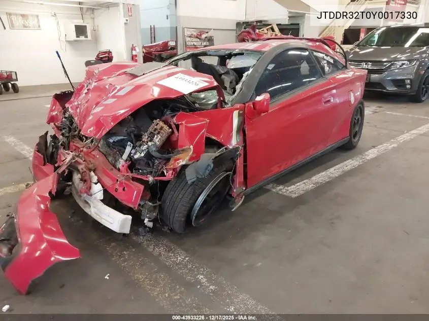 2000 Toyota Celica Gt VIN: JTDDR32T0Y0017330 Lot: 43933226