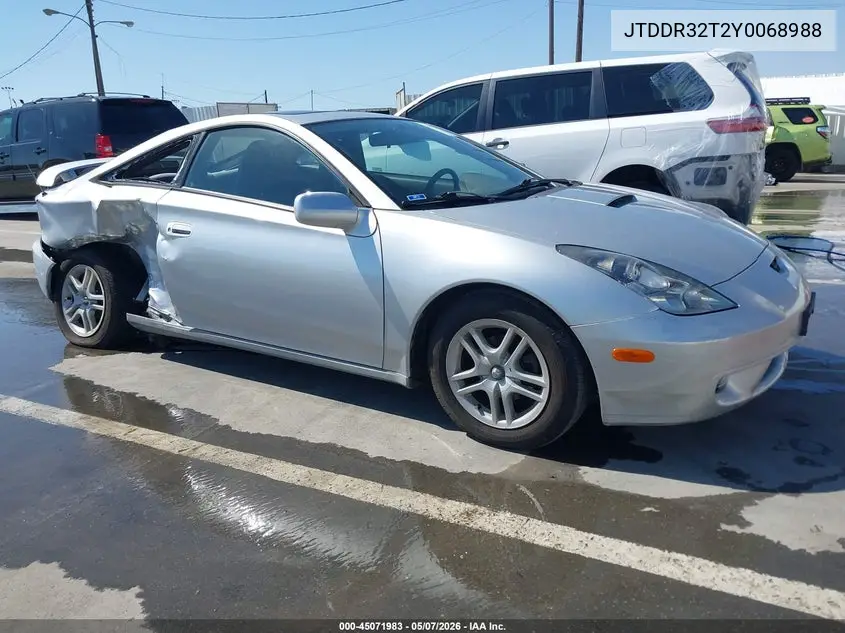 2000 Toyota Celica Gt VIN: JTDDR32T2Y0068988 Lot: 45071983