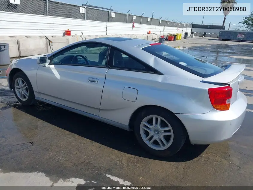 2000 Toyota Celica Gt VIN: JTDDR32T2Y0068988 Lot: 45071983