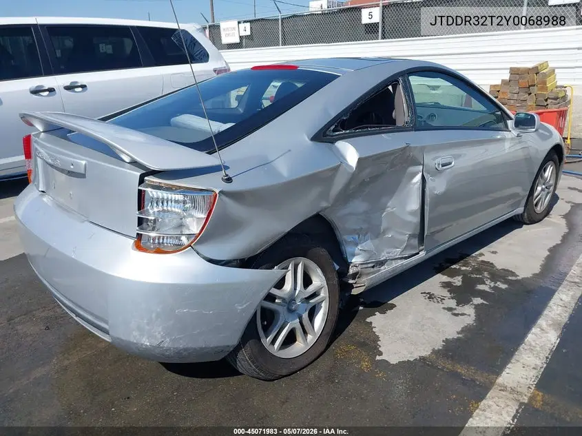 2000 Toyota Celica Gt VIN: JTDDR32T2Y0068988 Lot: 45071983