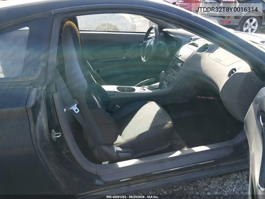 2000 Toyota Celica Gt VIN: JTDDR32T8Y0016314 Lot: 45391252