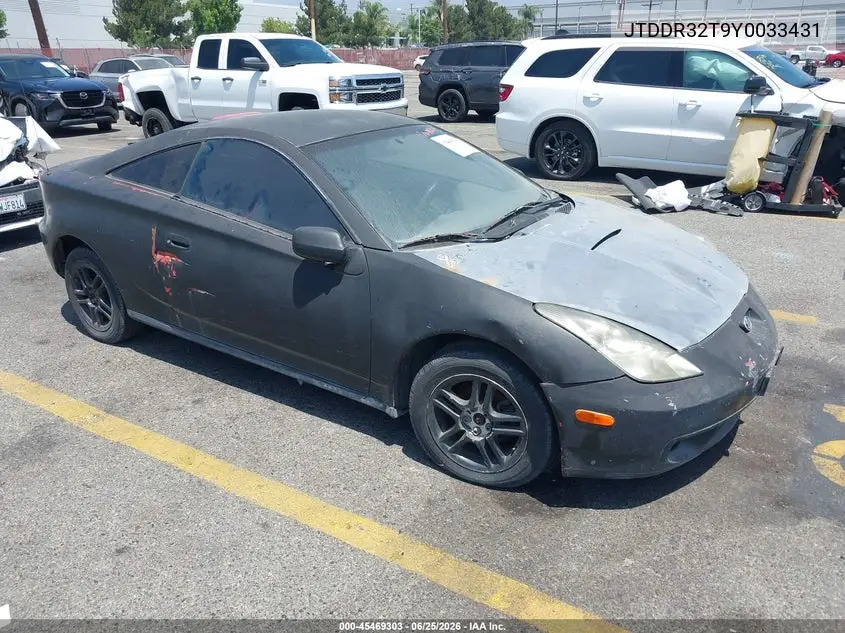 2000 Toyota Celica Gt VIN: JTDDR32T9Y0033431 Lot: 45469303