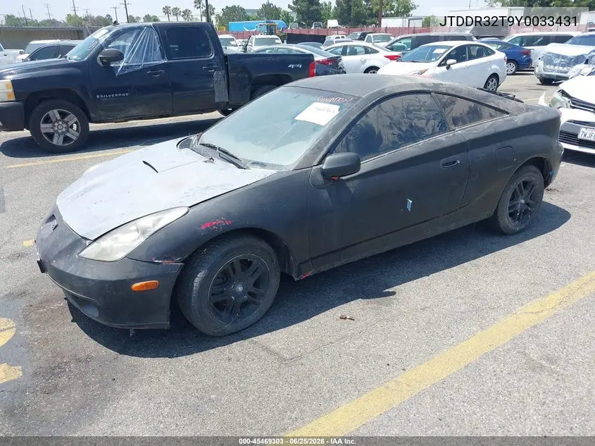 2000 Toyota Celica Gt VIN: JTDDR32T9Y0033431 Lot: 45469303