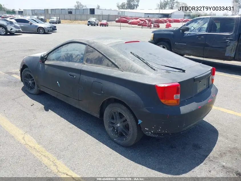 2000 Toyota Celica Gt VIN: JTDDR32T9Y0033431 Lot: 45469303