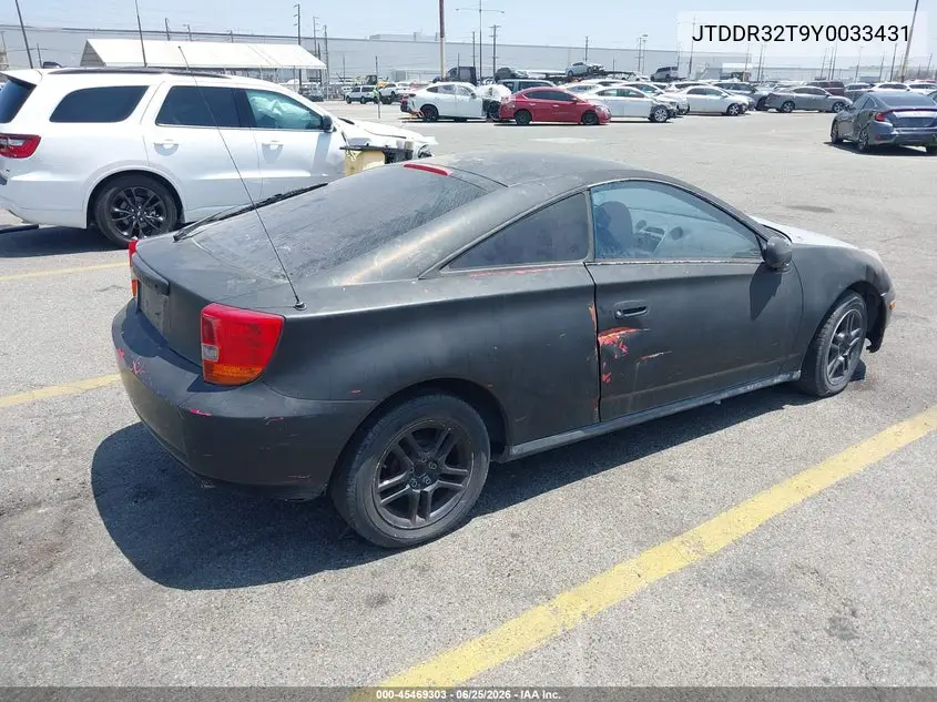 2000 Toyota Celica Gt VIN: JTDDR32T9Y0033431 Lot: 45469303