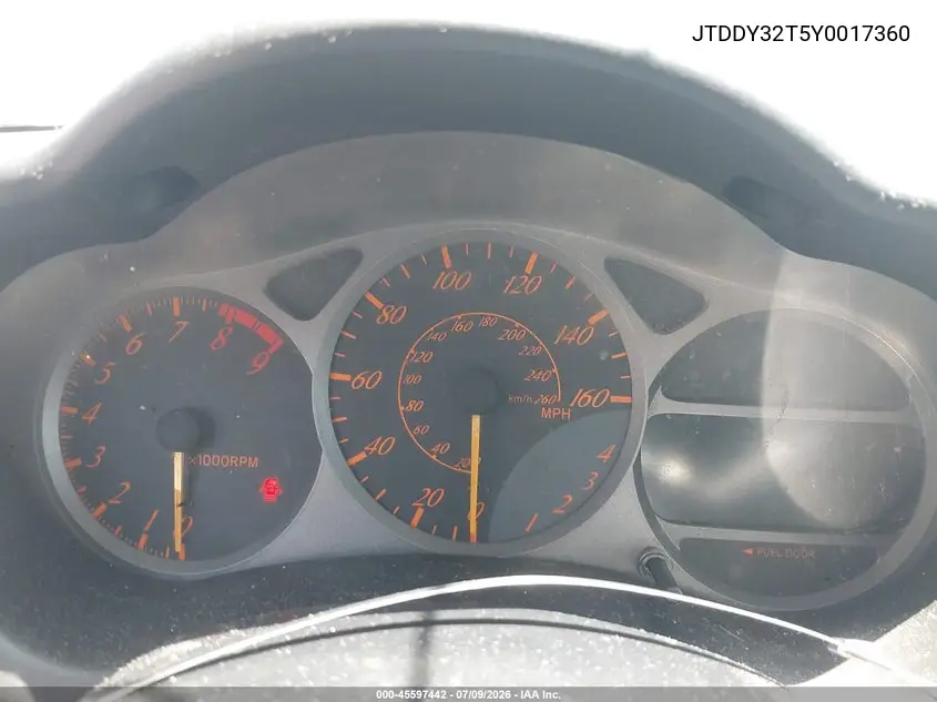 2000 Toyota Celica Gts VIN: JTDDY32T5Y0017360 Lot: 45597442