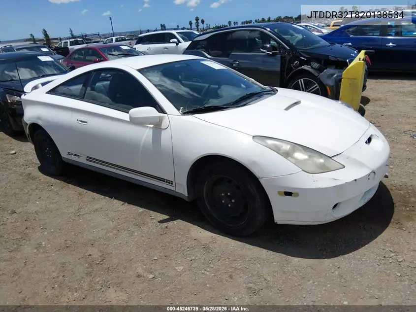 2002 Toyota Celica Gt VIN: JTDDR32T820138534 Lot: 45246739
