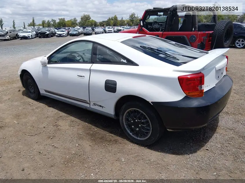 2002 Toyota Celica Gt VIN: JTDDR32T820138534 Lot: 45246739