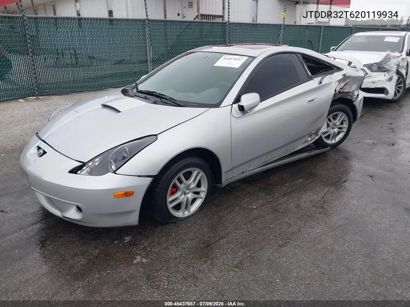 2002 Toyota Celica Gt VIN: JTDDR32T620119934 Lot: 45437657