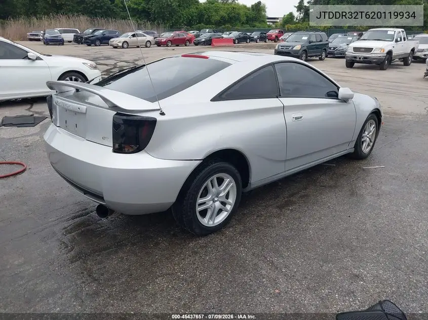 2002 Toyota Celica Gt VIN: JTDDR32T620119934 Lot: 45437657