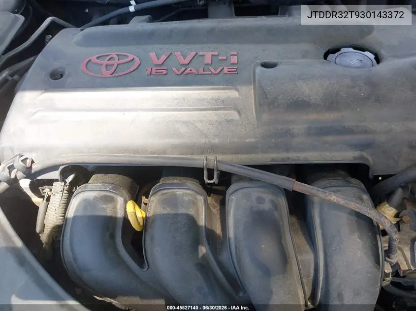 2003 Toyota Celica Gt VIN: JTDDR32T930143372 Lot: 45527140