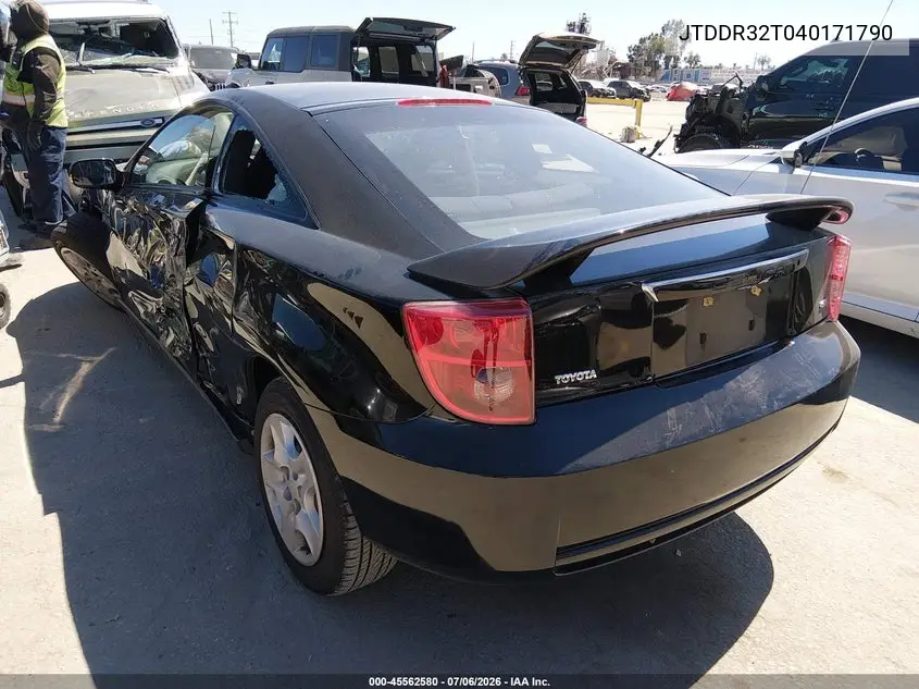 2004 Toyota Celica Gt VIN: JTDDR32T040171790 Lot: 45562580