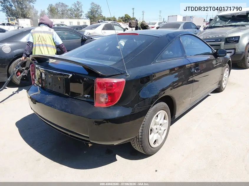 2004 Toyota Celica Gt VIN: JTDDR32T040171790 Lot: 45562580