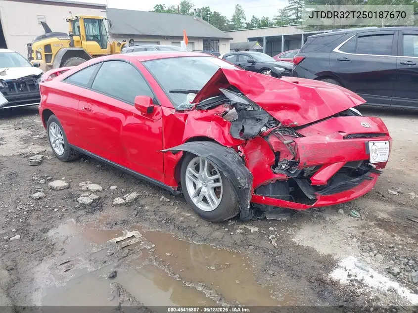 2005 Toyota Celica Gt VIN: JTDDR32T250187670 Lot: 45416807