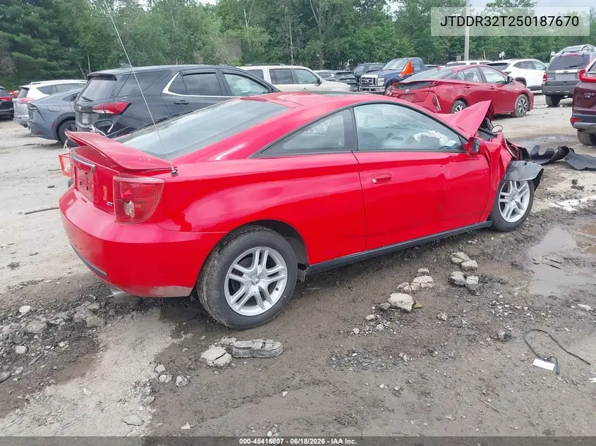 2005 Toyota Celica Gt VIN: JTDDR32T250187670 Lot: 45416807