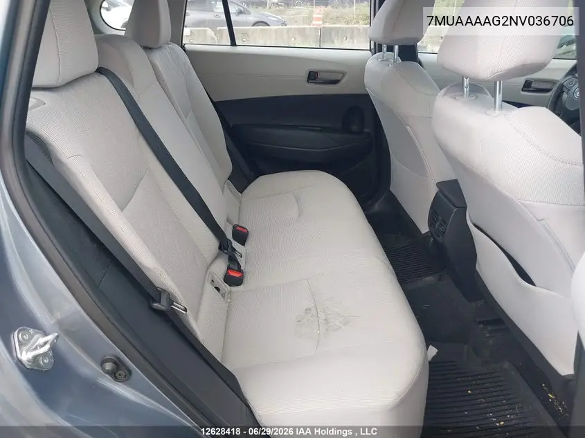 2022 Toyota Corolla Cross L VIN: 7MUAAAAG2NV036706 Lot: 12628418