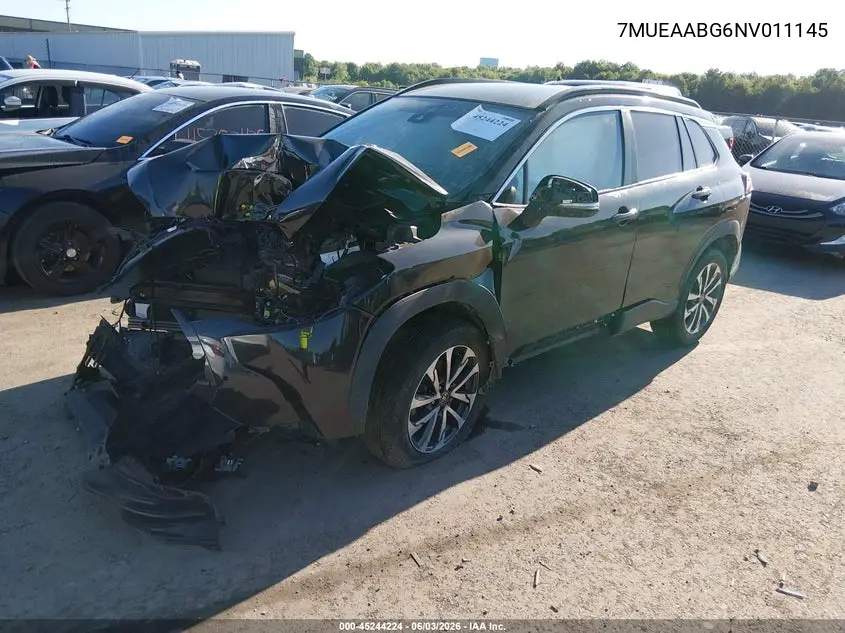 2022 Toyota Corolla Cross Xle VIN: 7MUEAABG6NV011145 Lot: 45244224