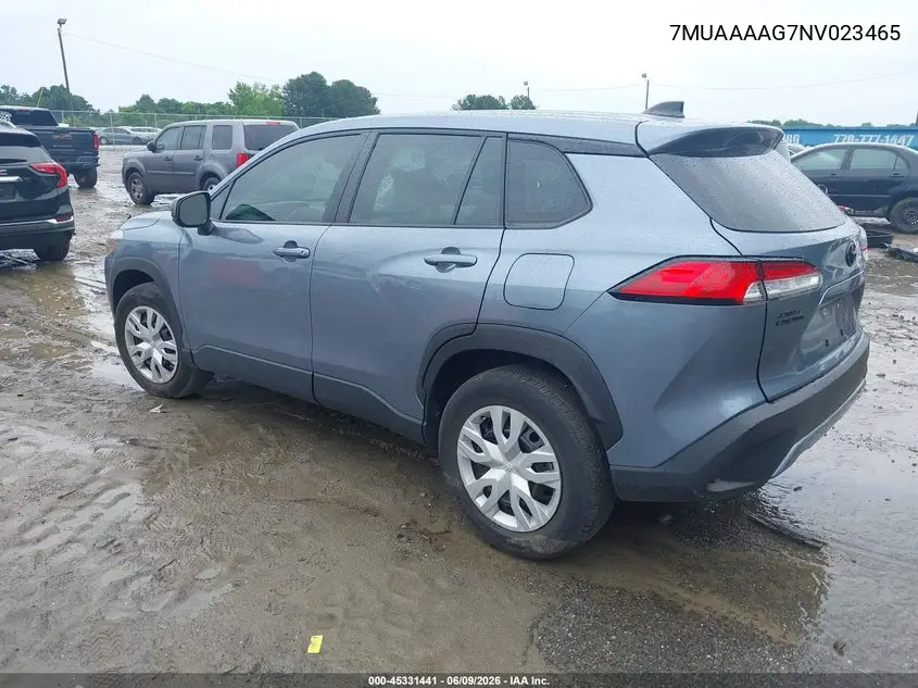 2022 Toyota Corolla Cross L VIN: 7MUAAAAG7NV023465 Lot: 45331441