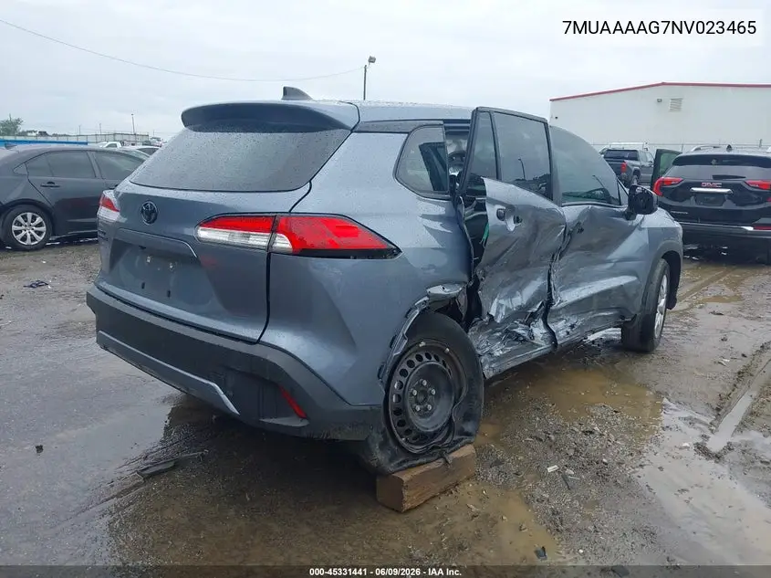 2022 Toyota Corolla Cross L VIN: 7MUAAAAG7NV023465 Lot: 45331441