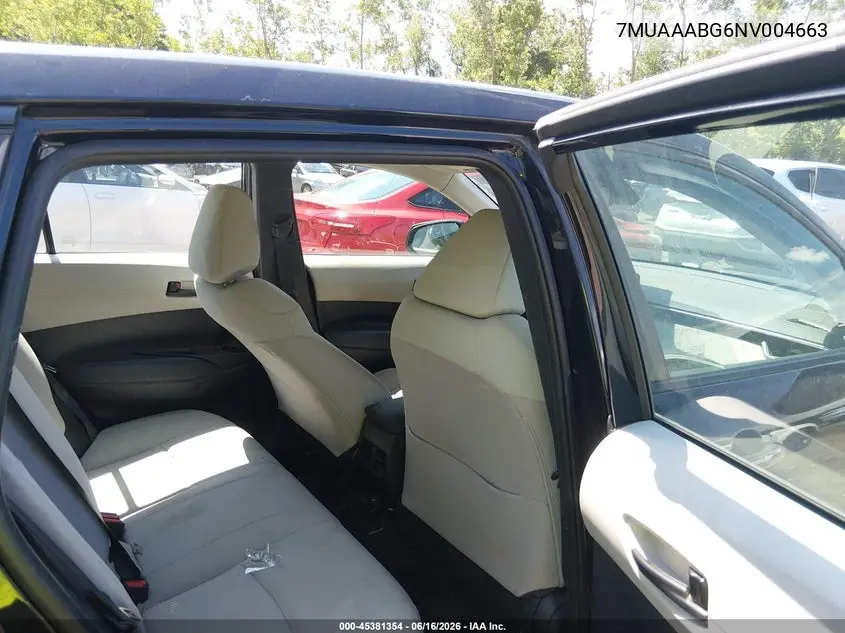 2022 Toyota Corolla Cross L VIN: 7MUAAABG6NV004663 Lot: 45381354
