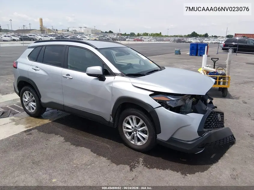 2022 Toyota Corolla Cross Le VIN: 7MUCAAAG6NV023076 Lot: 45468052