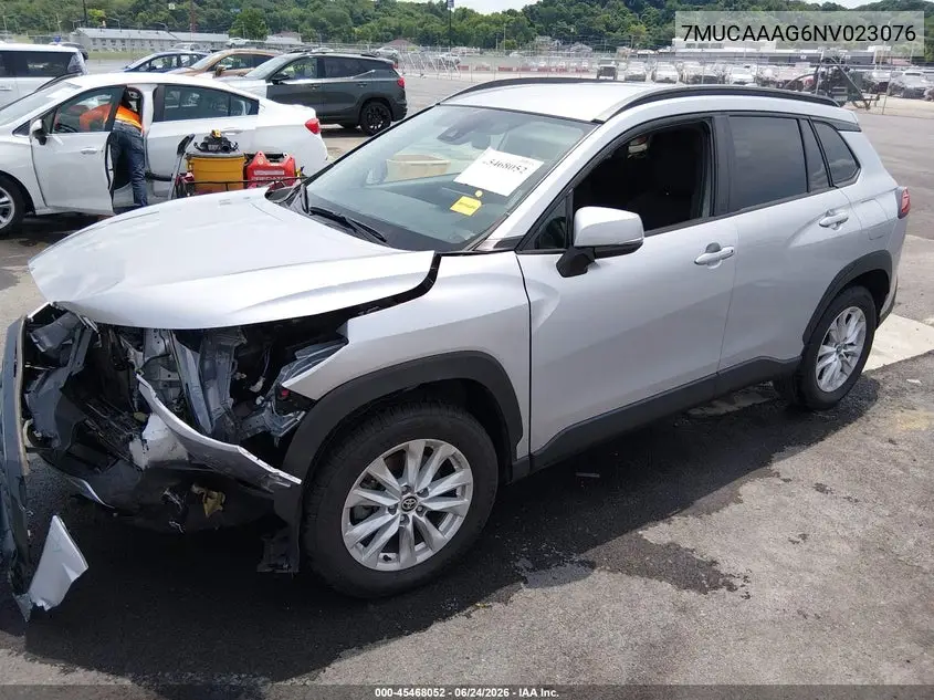 2022 Toyota Corolla Cross Le VIN: 7MUCAAAG6NV023076 Lot: 45468052