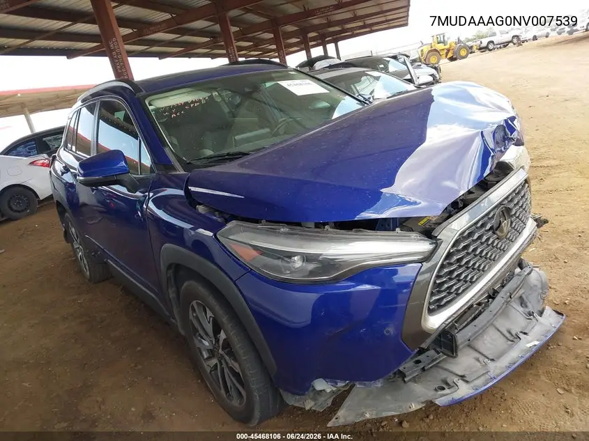 2022 Toyota Corolla Cross Xle VIN: 7MUDAAAG0NV007539 Lot: 45468106