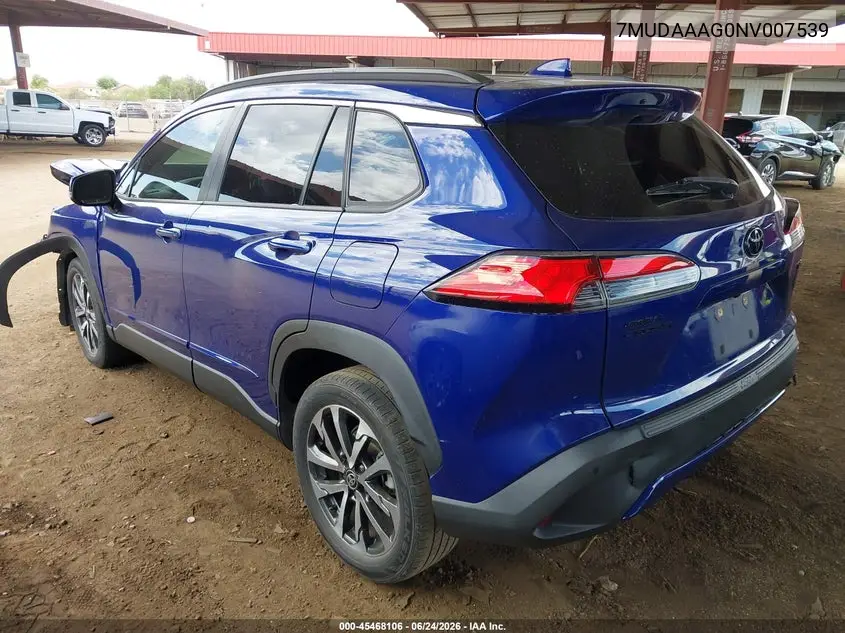 2022 Toyota Corolla Cross Xle VIN: 7MUDAAAG0NV007539 Lot: 45468106