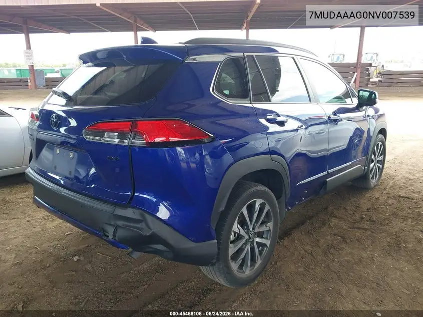 2022 Toyota Corolla Cross Xle VIN: 7MUDAAAG0NV007539 Lot: 45468106