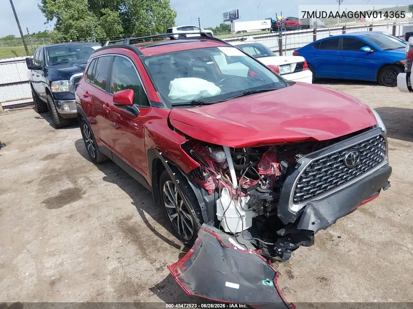 2022 Toyota Corolla Cross Xle VIN: 7MUDAAAG6NV014365 Lot: 45472523