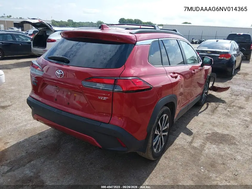 2022 Toyota Corolla Cross Xle VIN: 7MUDAAAG6NV014365 Lot: 45472523