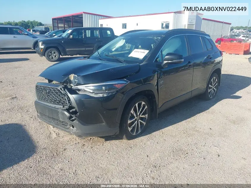 2022 Toyota Corolla Cross Xle VIN: 7MUDAABGXNV022449 Lot: 45517606