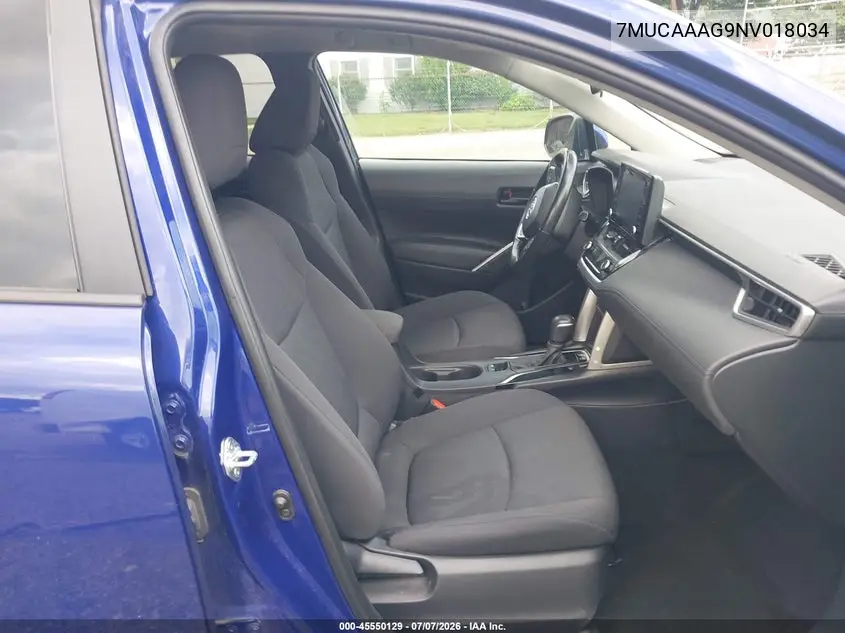 2022 Toyota Corolla Cross Le VIN: 7MUCAAAG9NV018034 Lot: 45550129