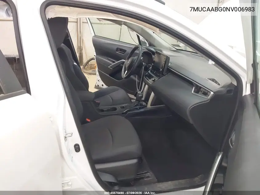 2022 Toyota Corolla Cross Le VIN: 7MUCAABG0NV006983 Lot: 45570490