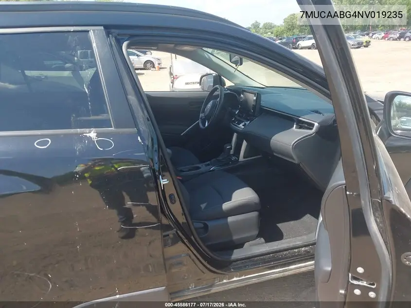 2022 Toyota Corolla Cross Le VIN: 7MUCAABG4NV019235 Lot: 45586177